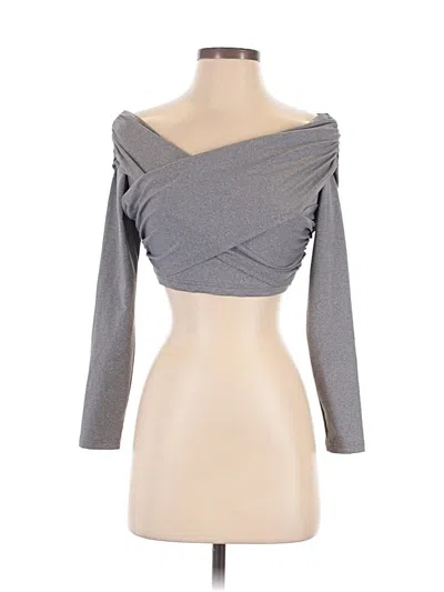 Pre-owned Shein 3/4 Sleeve T-shirt In Gray