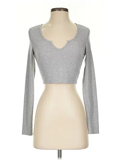 Pre-owned Shein 3/4 Sleeve T-shirt In Gray