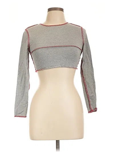 Pre-owned Shein 3/4 Sleeve T-shirt In Gray
