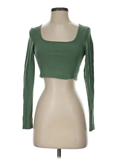 Pre-owned Shein 3/4 Sleeve T-shirt In Green