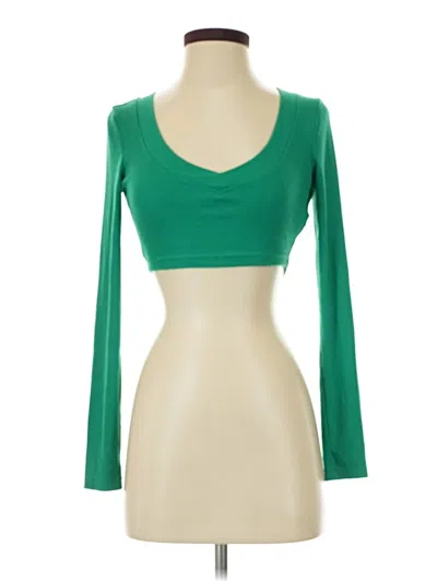 Pre-owned Shein 3/4 Sleeve T-shirt In Green