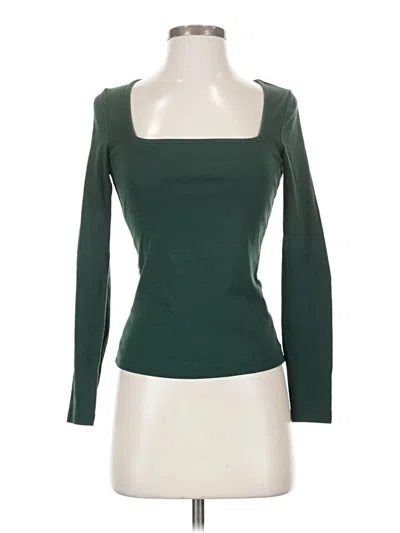 Pre-owned Shein 3/4 Sleeve T-shirt In Green