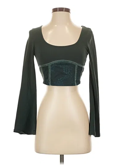 Pre-owned Shein 3/4 Sleeve T-shirt In Green