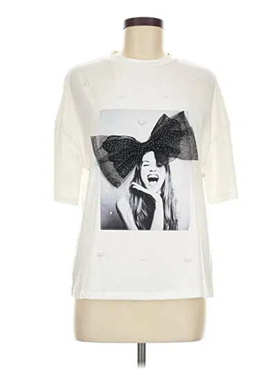 Pre-owned Shein 3/4 Sleeve T-shirt In Ivory