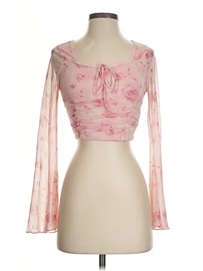 Pre-owned Shein 3/4 Sleeve T-shirt In Pink