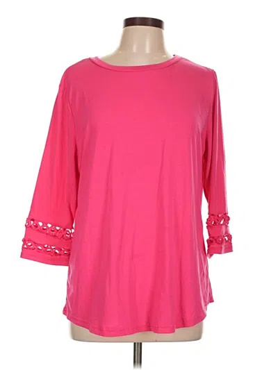 Pre-owned Shein 3/4 Sleeve T-shirt In Pink