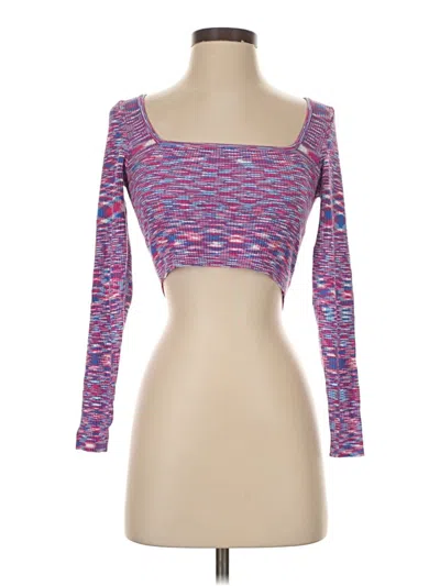 Pre-owned Shein 3/4 Sleeve T-shirt In Purple