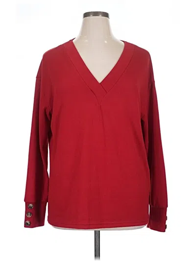 Pre-owned Shein 3/4 Sleeve T-shirt In Red