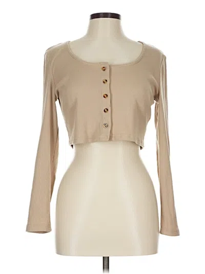 Pre-owned Shein 3/4 Sleeve T-shirt In Tan
