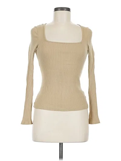 Pre-owned Shein 3/4 Sleeve T-shirt In Tan