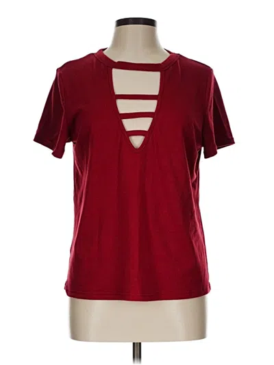 Pre-owned Shein Active T-shirt In Burgundy