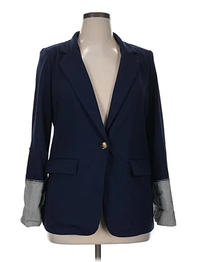 Pre-owned Shein Blazer Jacket In Blue