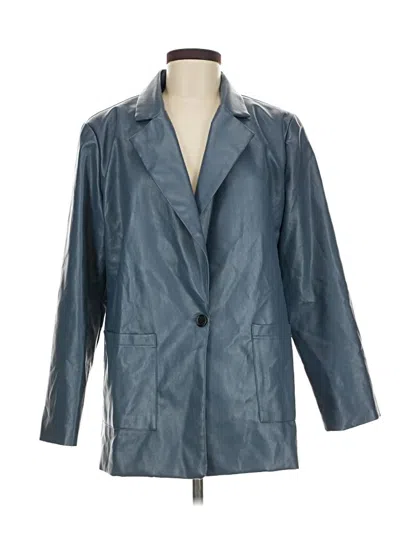 Pre-owned Shein Blazer Jacket In Blue