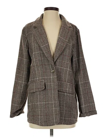 Pre-owned Shein Blazer Jacket In Brown