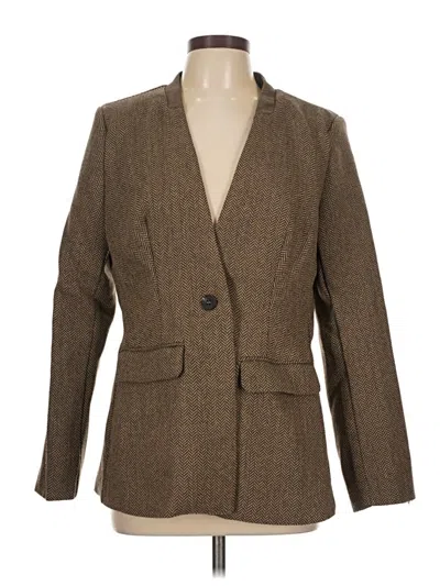 Pre-owned Shein Blazer Jacket In Brown