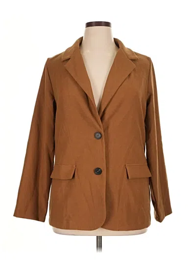 Pre-owned Shein Blazer Jacket In Brown