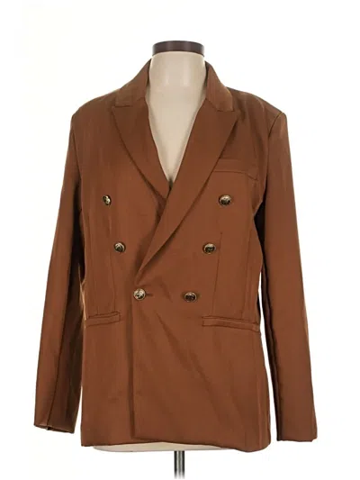Pre-owned Shein Blazer Jacket In Brown