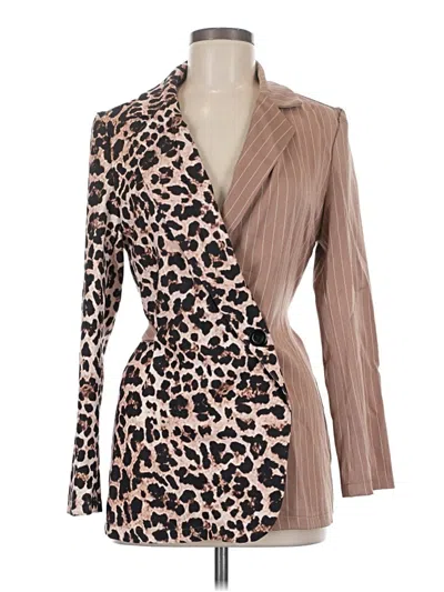 Pre-owned Shein Blazer Jacket In Brown