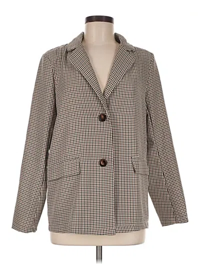 Pre-owned Shein Blazer Jacket In Brown