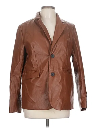 Pre-owned Shein Blazer Jacket In Brown