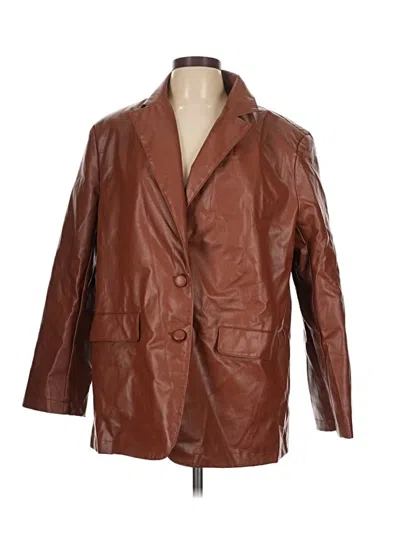Pre-owned Shein Blazer Jacket In Brown