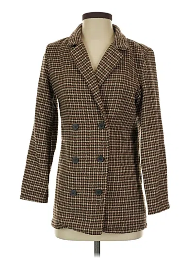 Pre-owned Shein Blazer Jacket In Brown