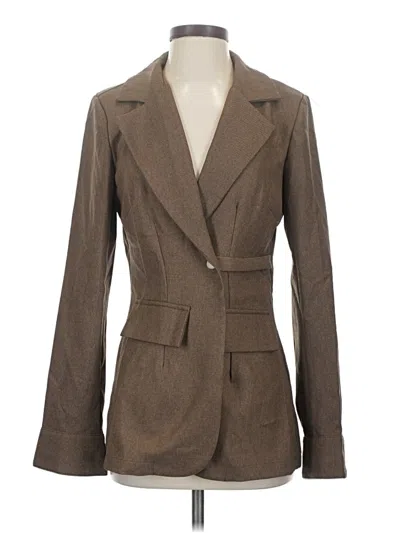 Pre-owned Shein Blazer Jacket In Brown