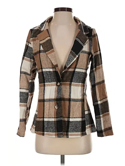 Pre-owned Shein Blazer Jacket In Brown