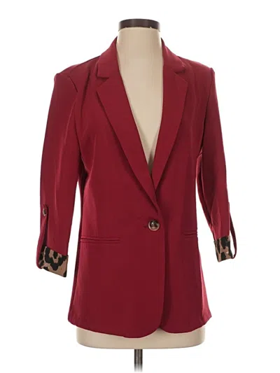 Pre-owned Shein Blazer Jacket In Burgundy