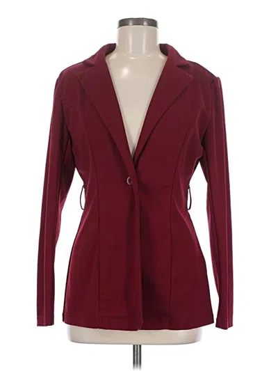 Pre-owned Shein Blazer Jacket In Burgundy
