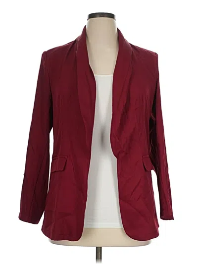 Pre-owned Shein Blazer Jacket In Burgundy