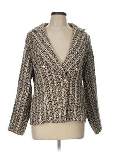 Pre-owned Shein Blazer Jacket In Gold