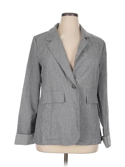 Pre-owned Shein Blazer Jacket In Gray