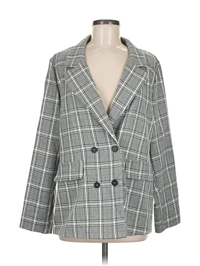 Pre-owned Shein Blazer Jacket In Gray