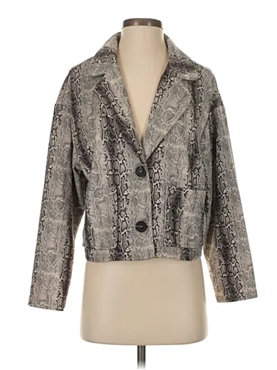 Pre-owned Shein Blazer Jacket In Gray