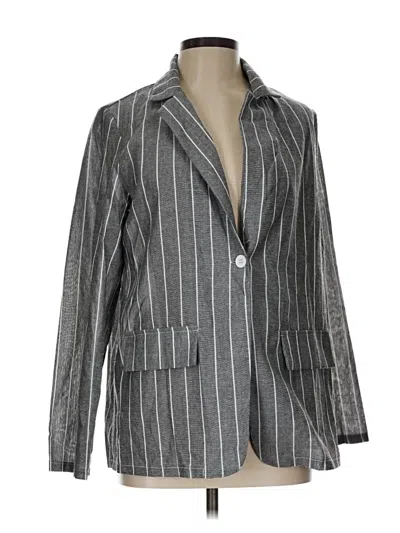 Pre-owned Shein Blazer Jacket In Gray