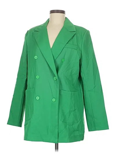Pre-owned Shein Blazer Jacket In Green