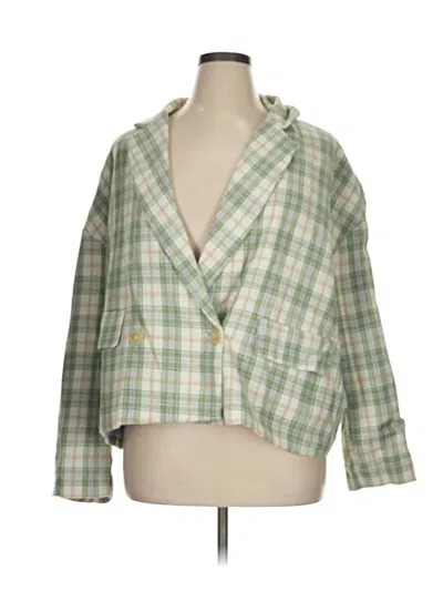 Pre-owned Shein Blazer Jacket In Green