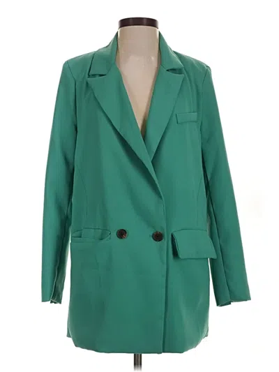 Pre-owned Shein Blazer Jacket In Green