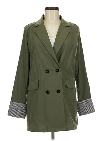 Pre-owned Shein Blazer Jacket In Green