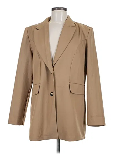 Pre-owned Shein Blazer Jacket In Tan