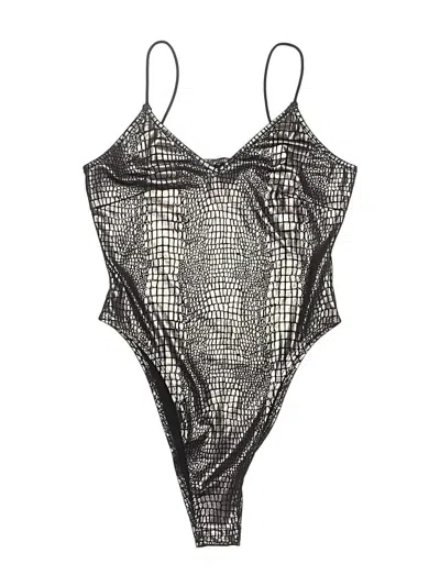 Pre-owned Shein Bodysuit In Black