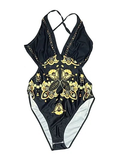 Pre-owned Shein Bodysuit In Black