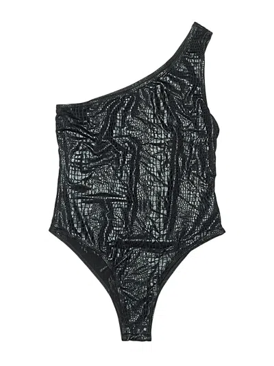 Pre-owned Shein Bodysuit In Black