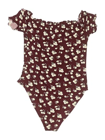 Pre-owned Shein Bodysuit In Burgundy