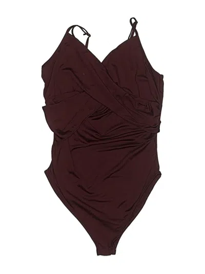 Pre-owned Shein Bodysuit In Burgundy