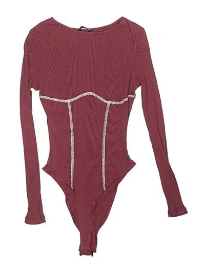 Pre-owned Shein Bodysuit In Burgundy