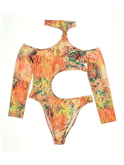 Pre-owned Shein Bodysuit In Orange