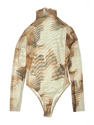 Pre-owned Shein Bodysuit In Tan