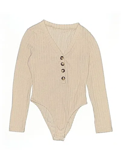 Pre-owned Shein Bodysuit In Tan
